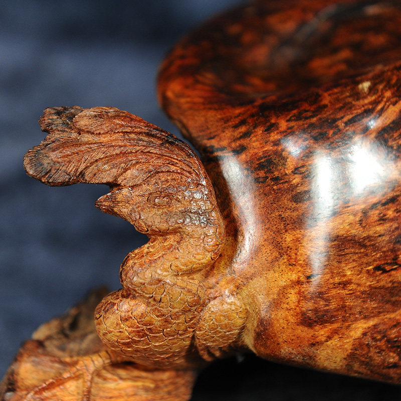 纯手工雕刻 随形孔雀 黄花梨 纹理漂亮 仙作工艺摆件