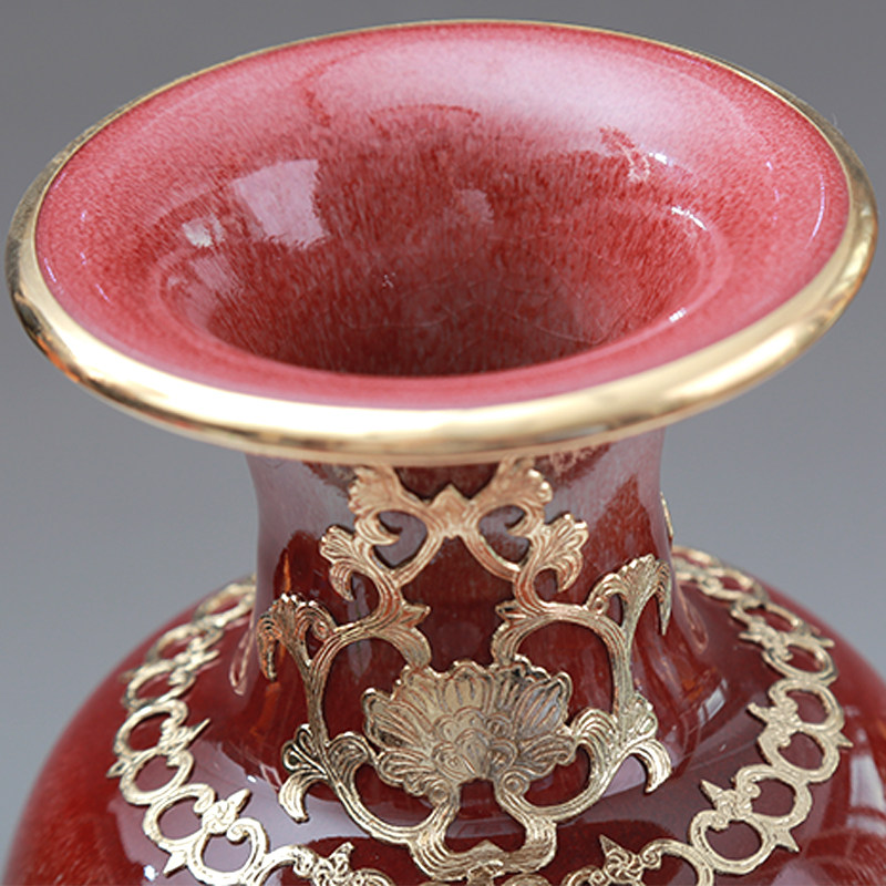 工美大师李冰 金镶玉 观音瓶