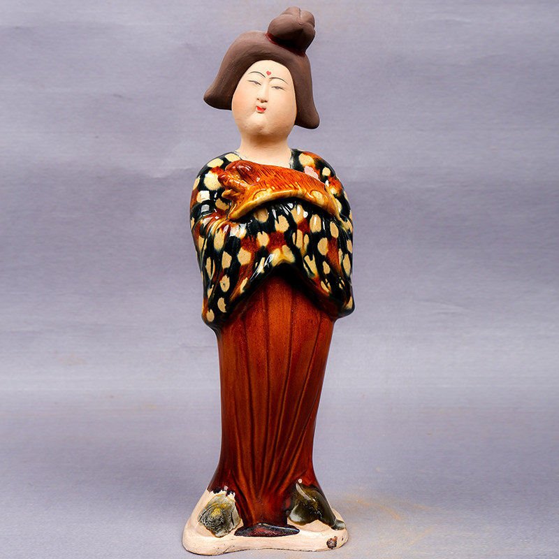 国家级非遗唐三彩 工美大师张二孬 贵妇人