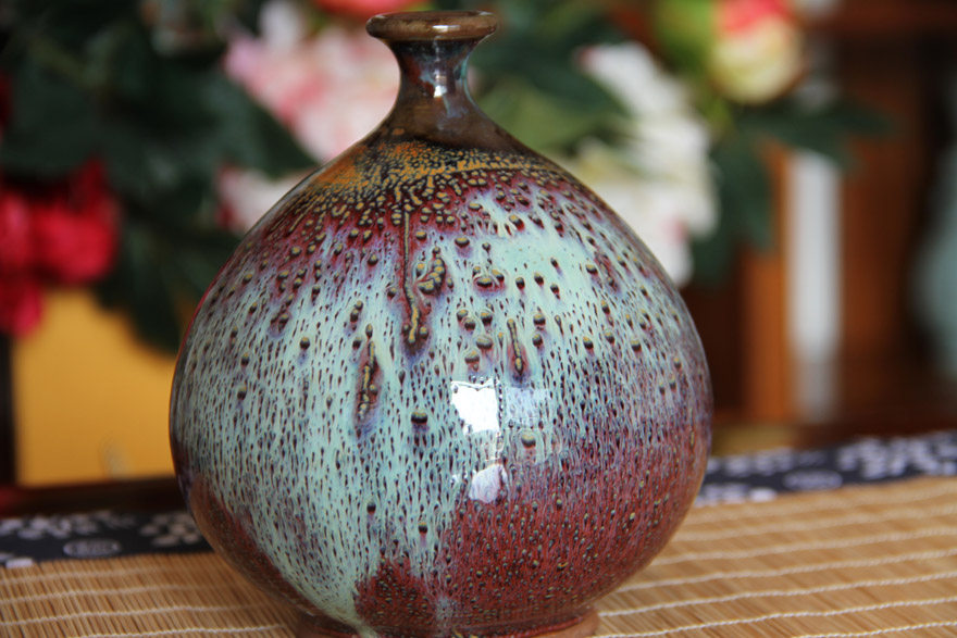 【豫均官窑】钧瓷工艺美术师 张福利 绚彩瓶