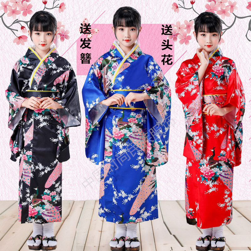 古装女童男童日本儿童和服复古万圣节学生合唱演出舞蹈表演日式服