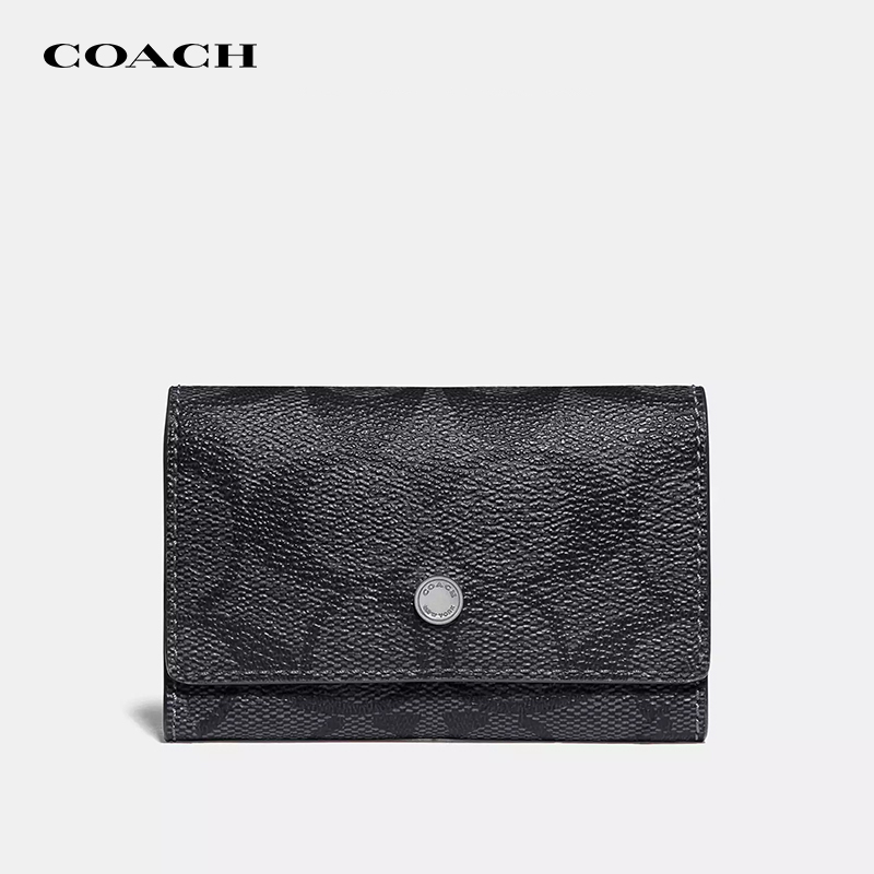 【官方授权】COACH/蔻驰Key case钥匙包女款经典老花轻奢风钥匙扣