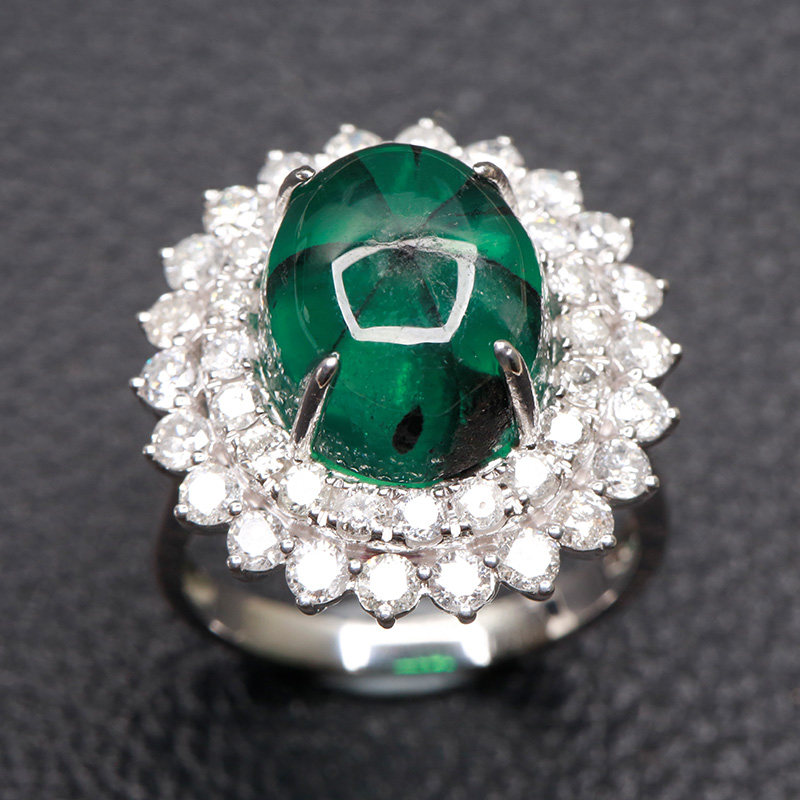 50ct达碧兹祖母绿戒指配钻1.749ct jd90633