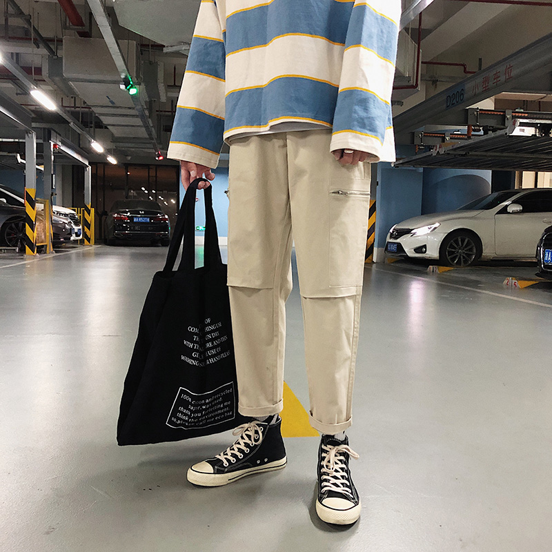 ins超火的裤子帅t男韩版潮流ulzzang工装裤男潮牌宽松阔腿直筒裤|ruв категории Мужская одежда, брюки - от Buy2taobao.com для оказания профессиональной услуги покупки агента Taobao