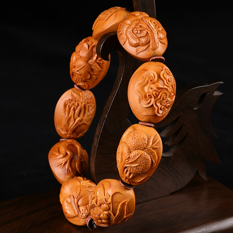 核雕名家于辉《心想事成》手串2.0x2.6cm