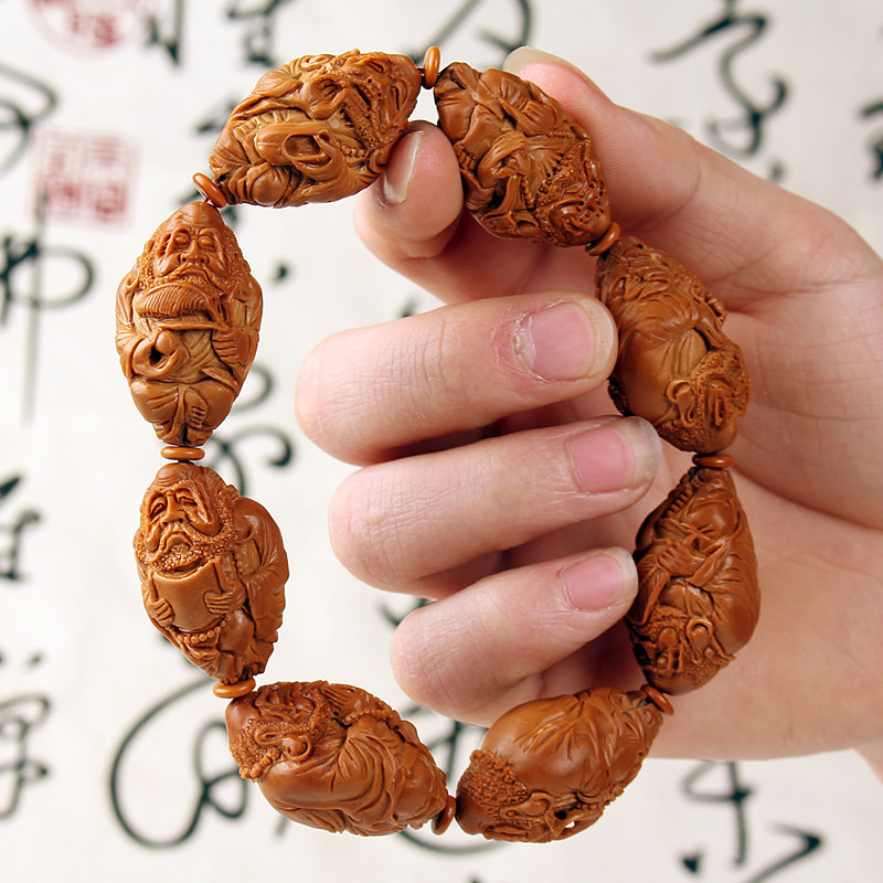 苏州核雕大师钱明清《达摩八组》手串