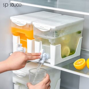 日本SP SAUCE冷水壶带龙头冰箱家用冰水饮料桶水果茶耐高温凉水壶