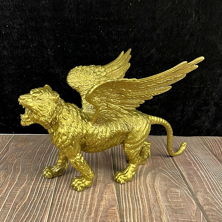 大号纯铜飞虎翅膀生肖老虎黄铜如虎添翼虎年大吉新年送礼家居摆件