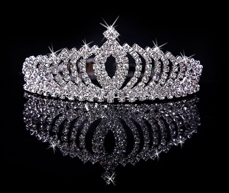 超闪儿童爪钻皇冠合金镶嵌水钻发梳插梳公主生日礼物时尚饰品包邮