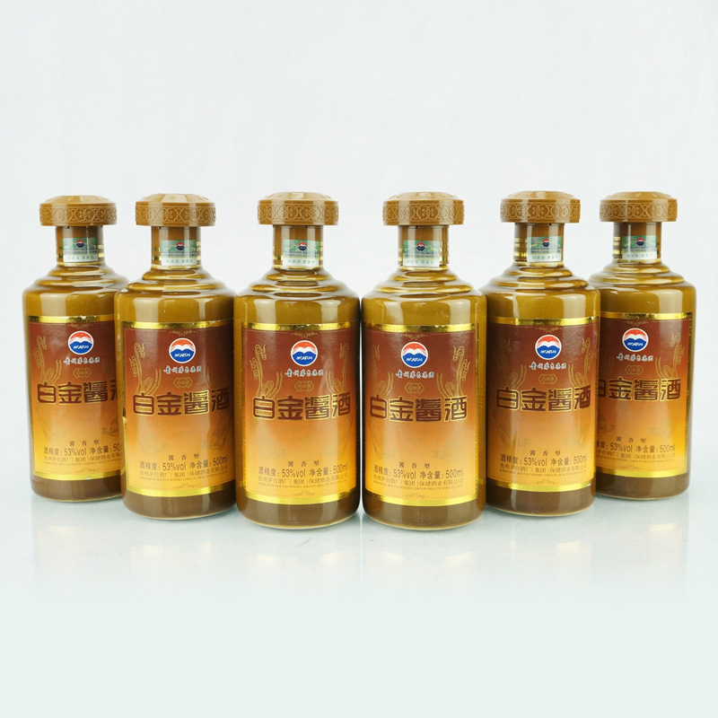 2012年53度茅台白金酱酒(上将)6瓶*500ml【醉美陈酒】