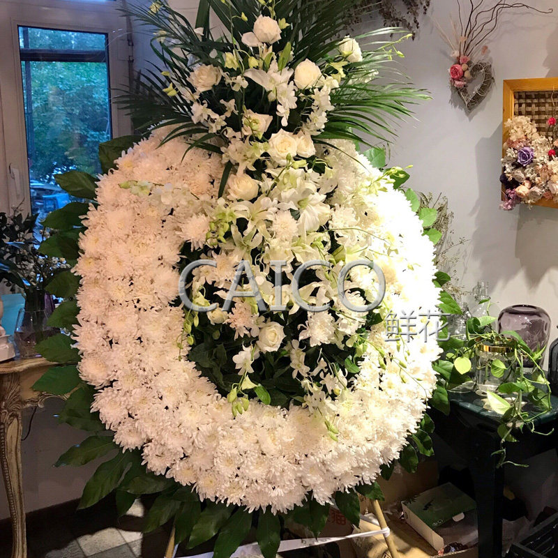 祭奠花圈哈尔滨鲜花速递 哈尔滨同城送花祭奠丧事用花 实体店
