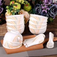 潮州市中式餐宝碗套装餐具瓷器勺子套餐4610尚顺陶瓷植物花卉特价