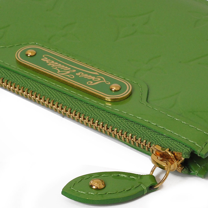 【95新】louis vuitton 草绿色漆皮零钱包