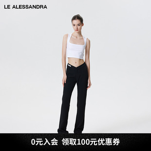 【刘亦菲同款】 LE ALESSANDRA 棉质方领修身打底T恤吊带背心上衣