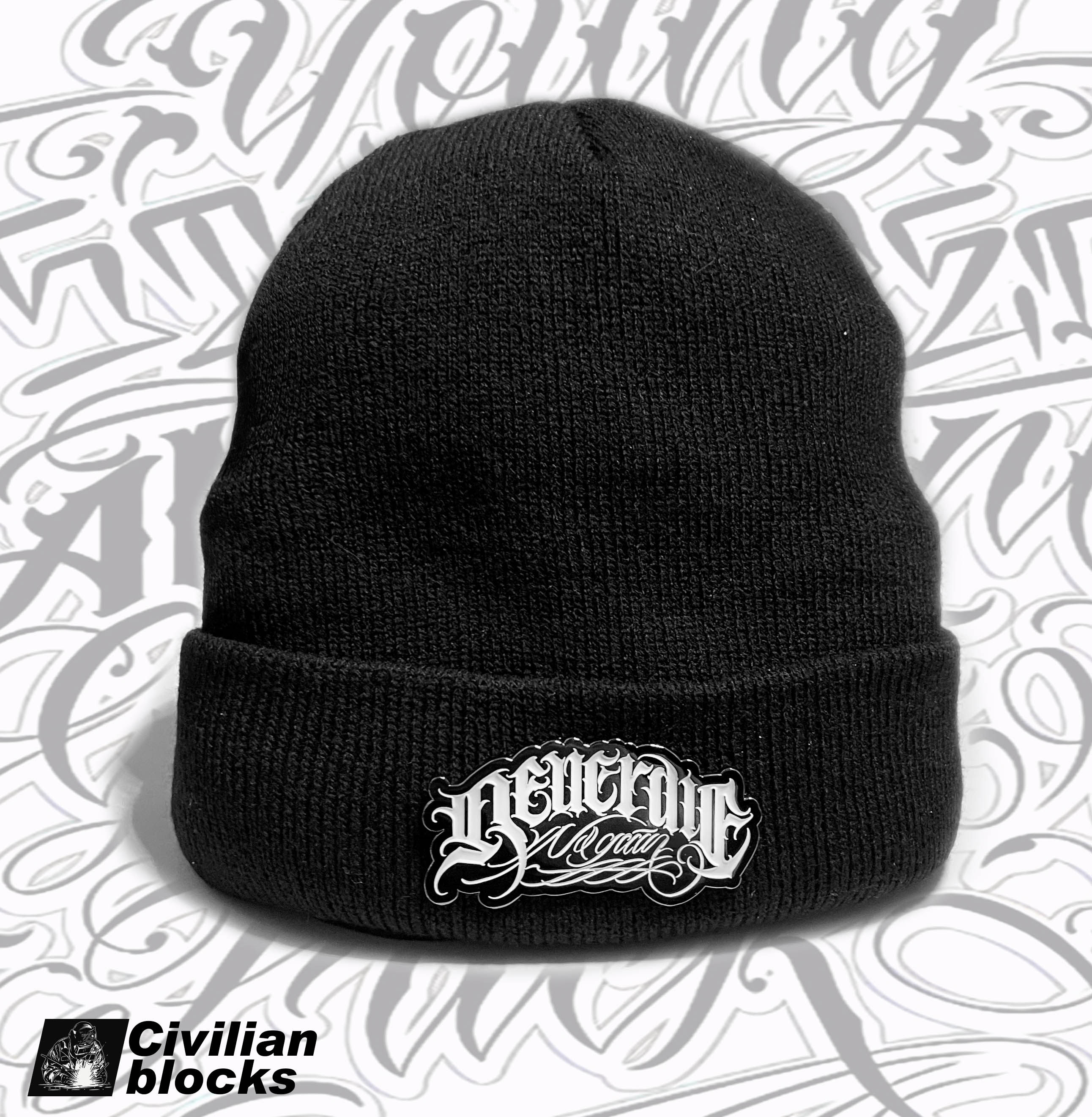 西海岸奇卡诺花体字hiphop毛线帽