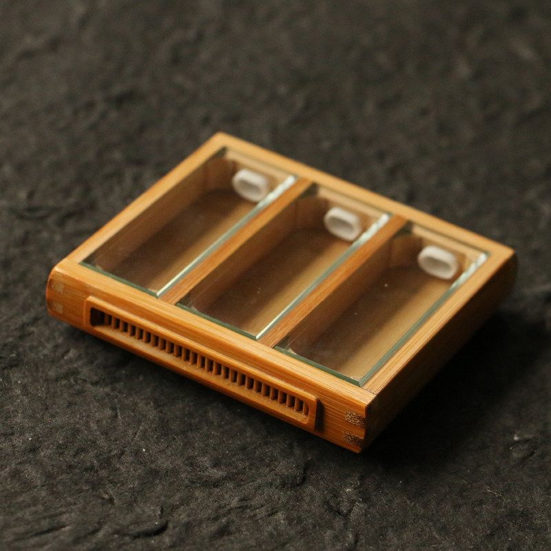 十年玉竹老料沪上海派纯手工精工制作榫卯结构三室鸣虫黄蛉盒虫具