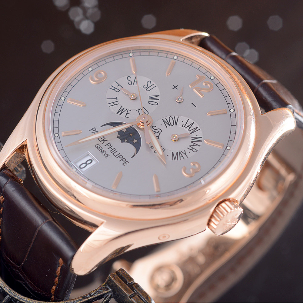 【中古】patek philippe/百达翡丽 18k玫瑰金月相自动机械男表