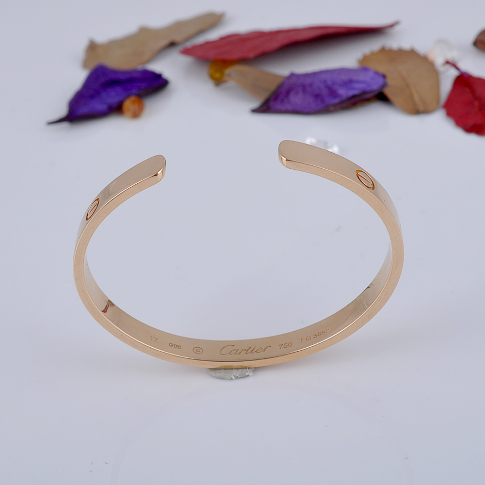 【中古】cartier/卡地亚 love 开口 玫瑰金手镯 17号