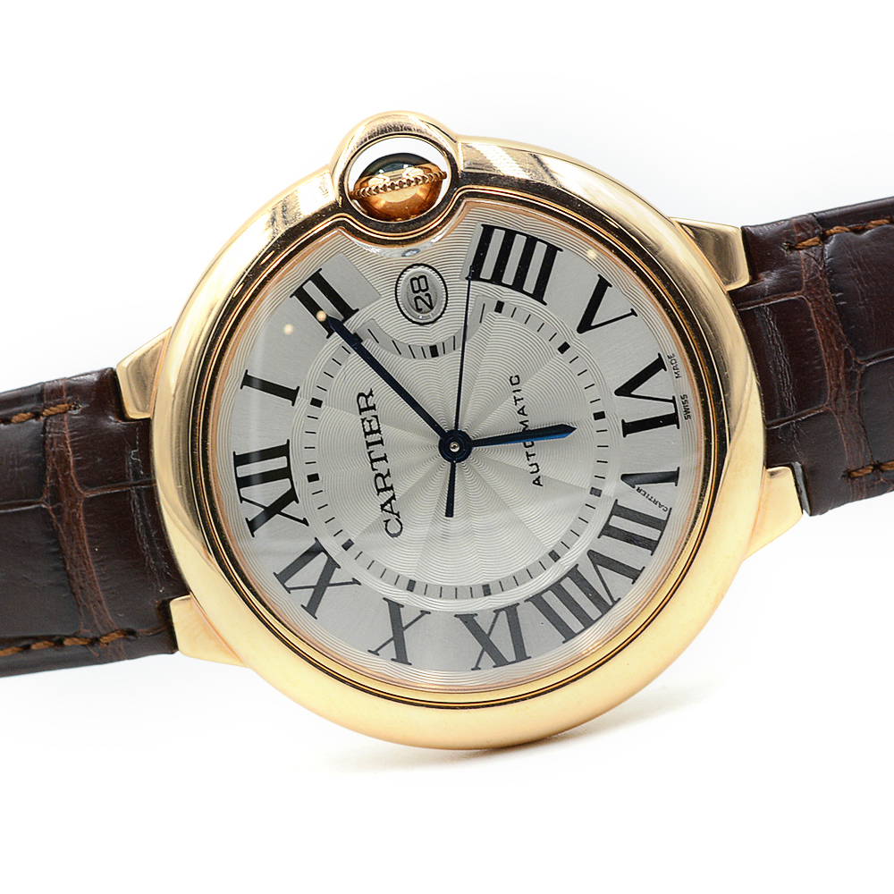 【中古】未使用cartier/卡地亚蓝气球18k玫瑰金 男表