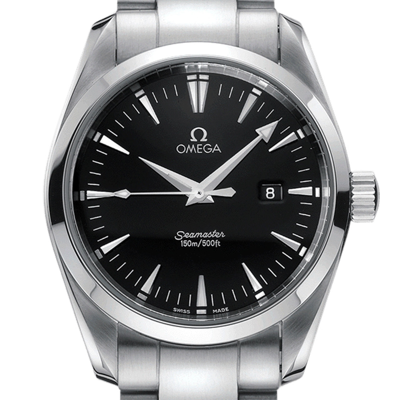 [无保留价][9.5新]欧米茄/omega石英男表海马系列日期钢