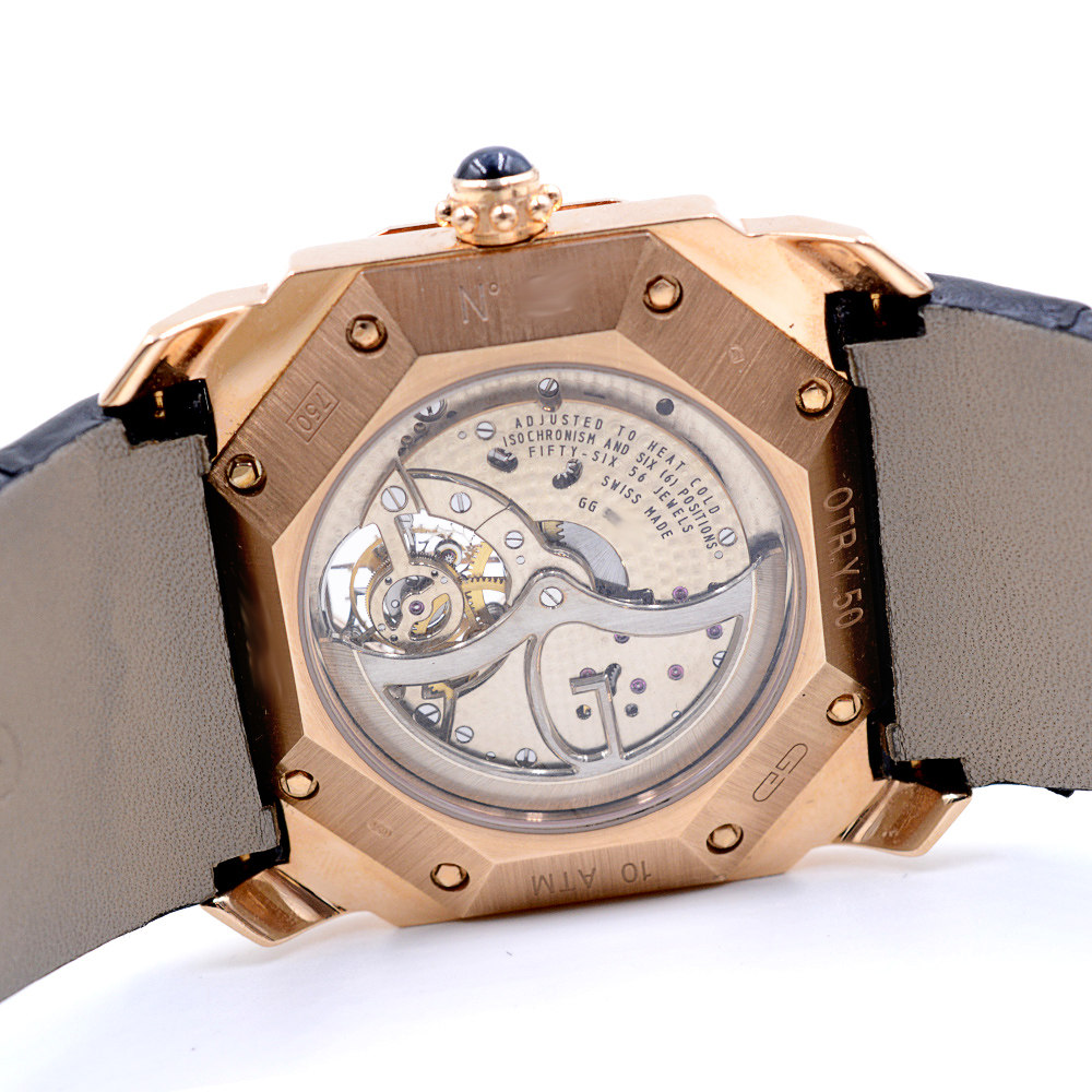 【中古】geraldgenta 尊达 18k玫瑰金陀飞轮 自动机械男表