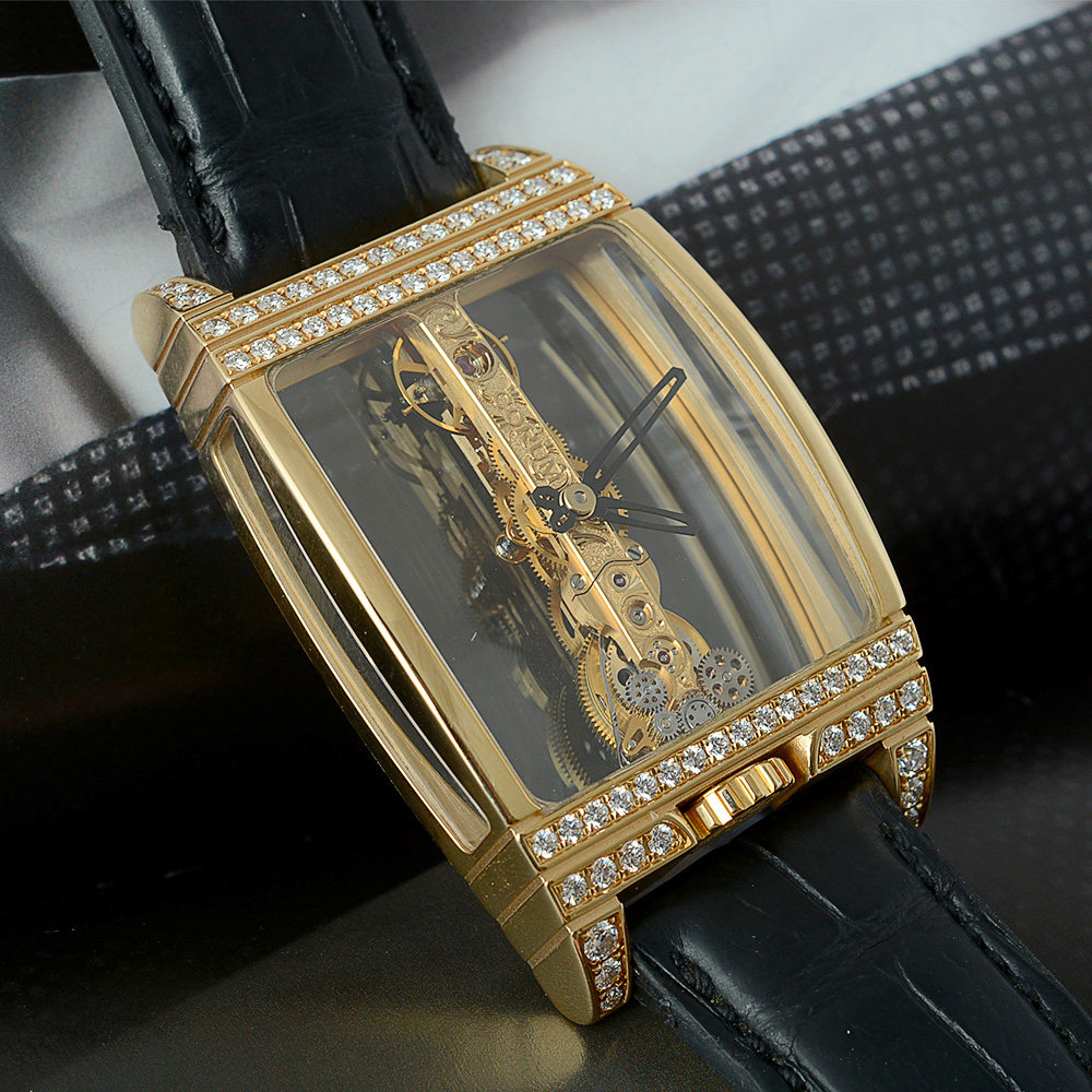 【中古】corum/昆仑 单金桥 镂空镶钻 手动机械男士腕表