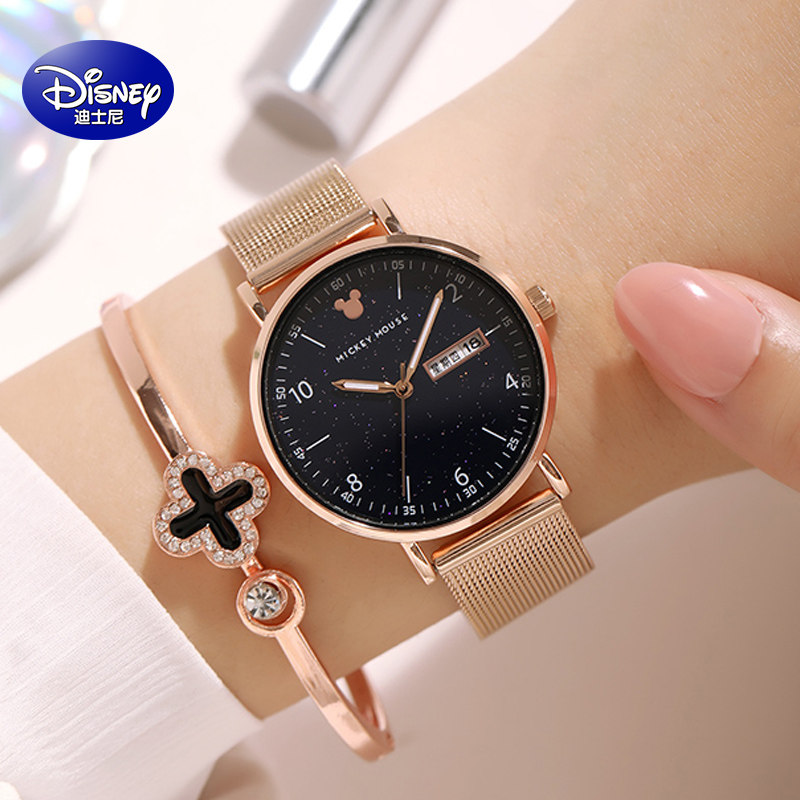 迪士尼手表女2021新款小学生初高中潮流简约机械防水夏季女孩手表