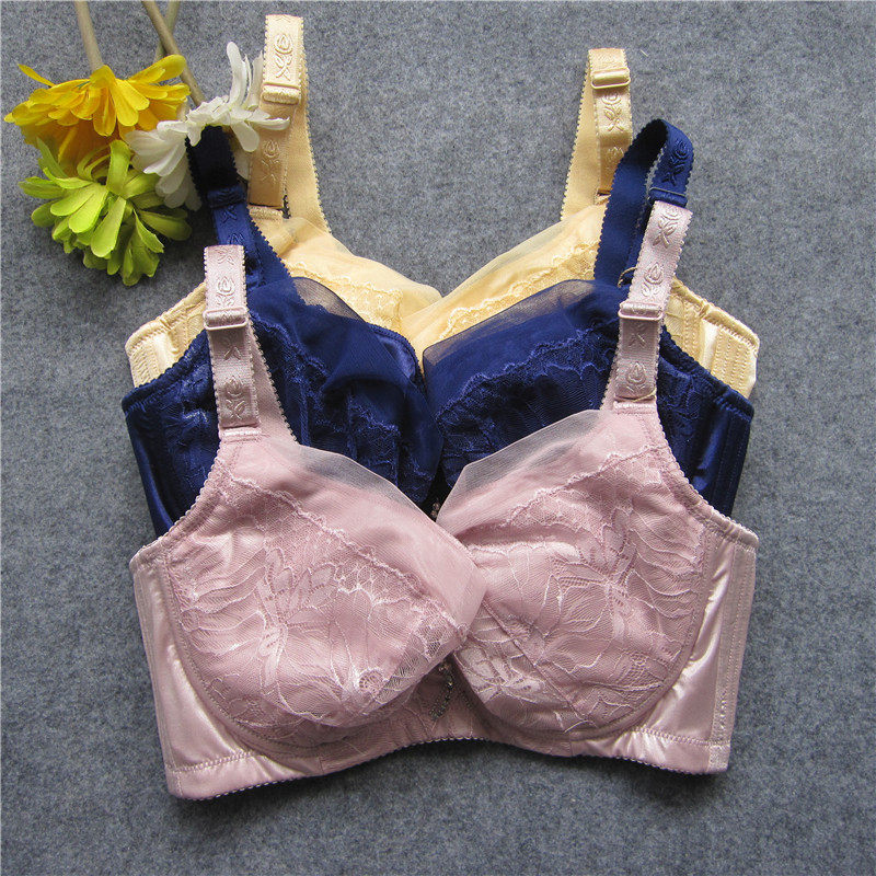 新款d罩杯文胸薄款聚拢大罩杯大胸显小侧收美背有钢圈四排扣内衣