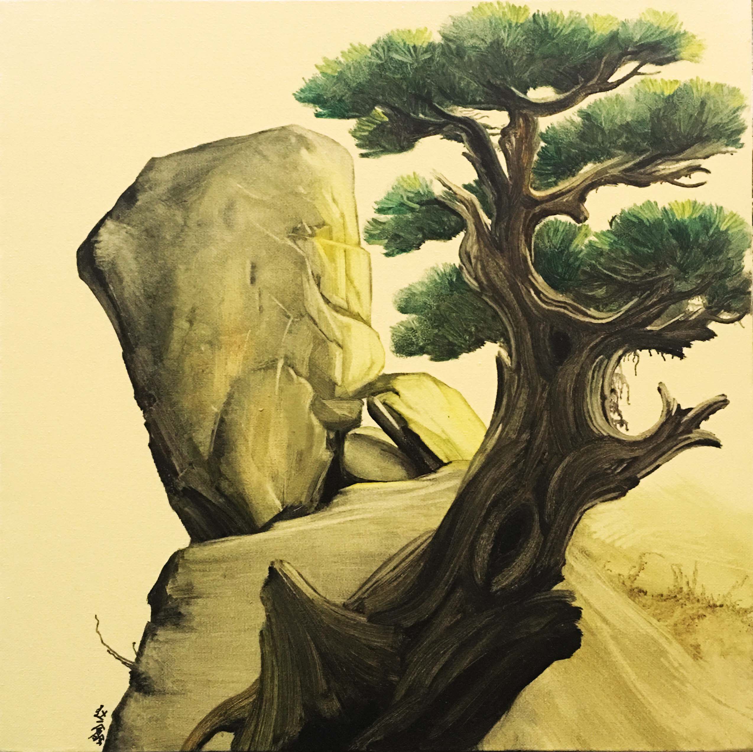 赵一鑫油画作品《古松系列》天津美院