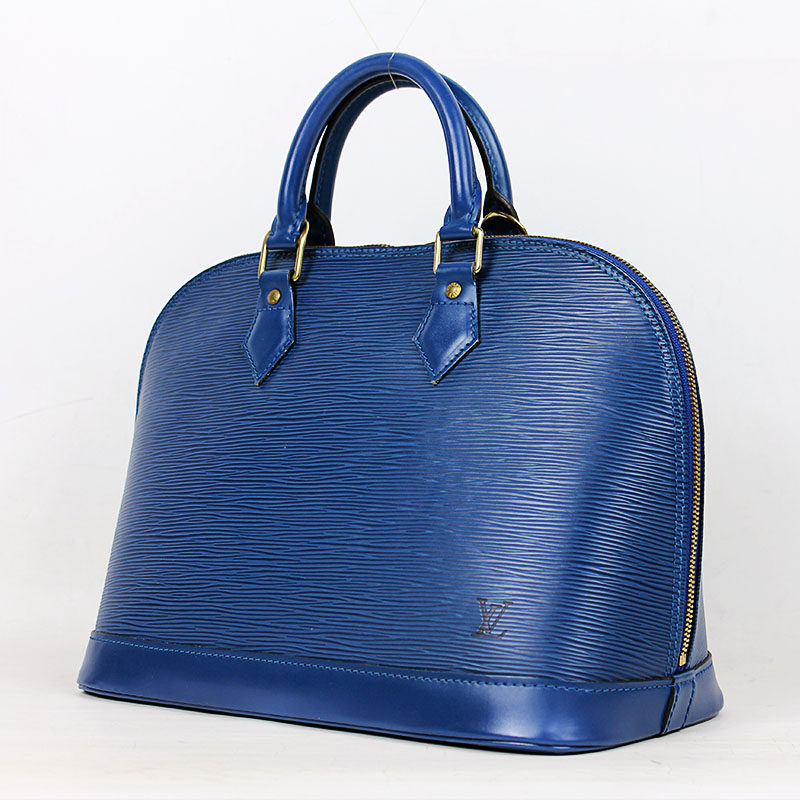 【中古】8.5成新 lv路易威登蓝色水波纹小号alma女士手提包