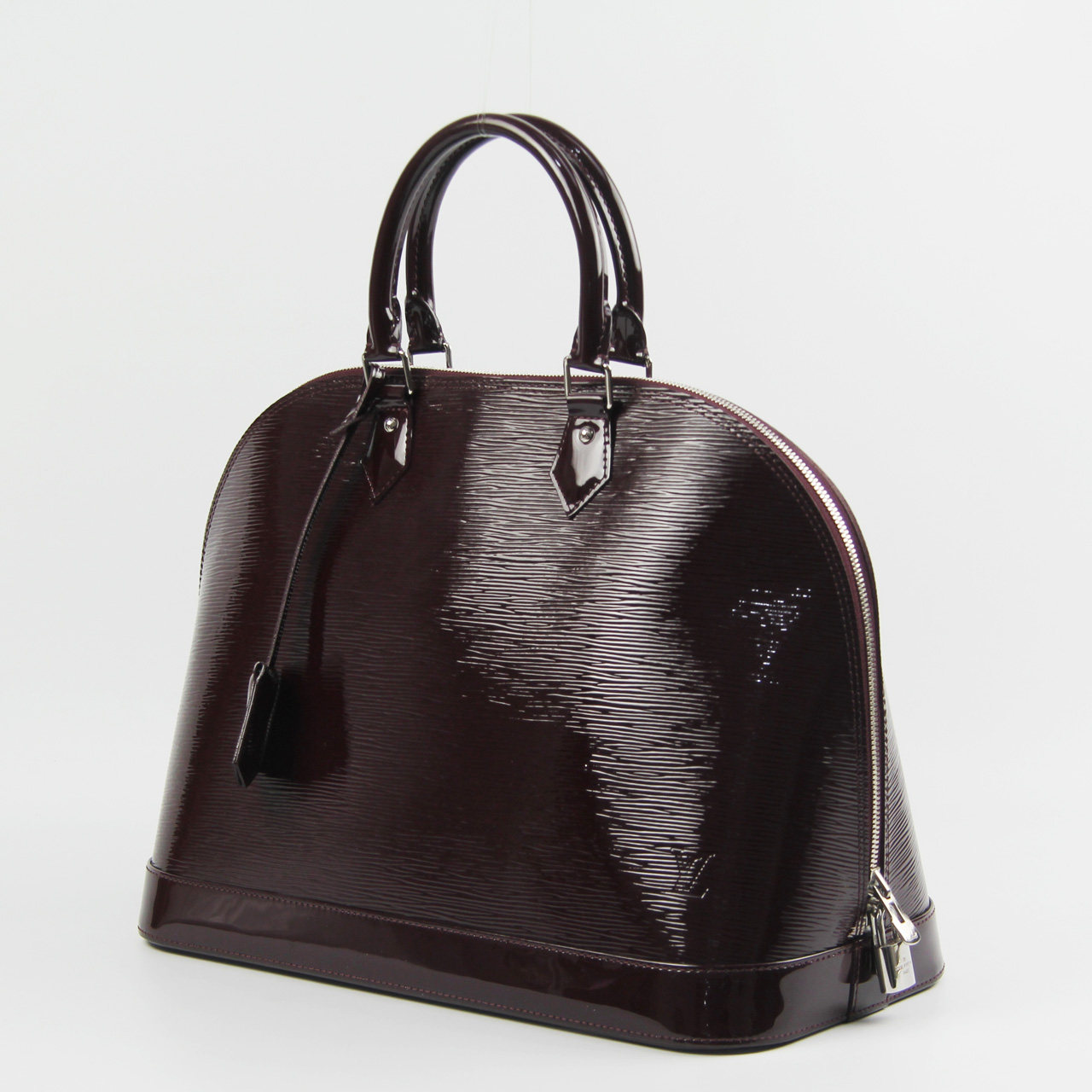 [9.8成新]lv路易威登酒红色水波纹亮皮alma大号女士手提包