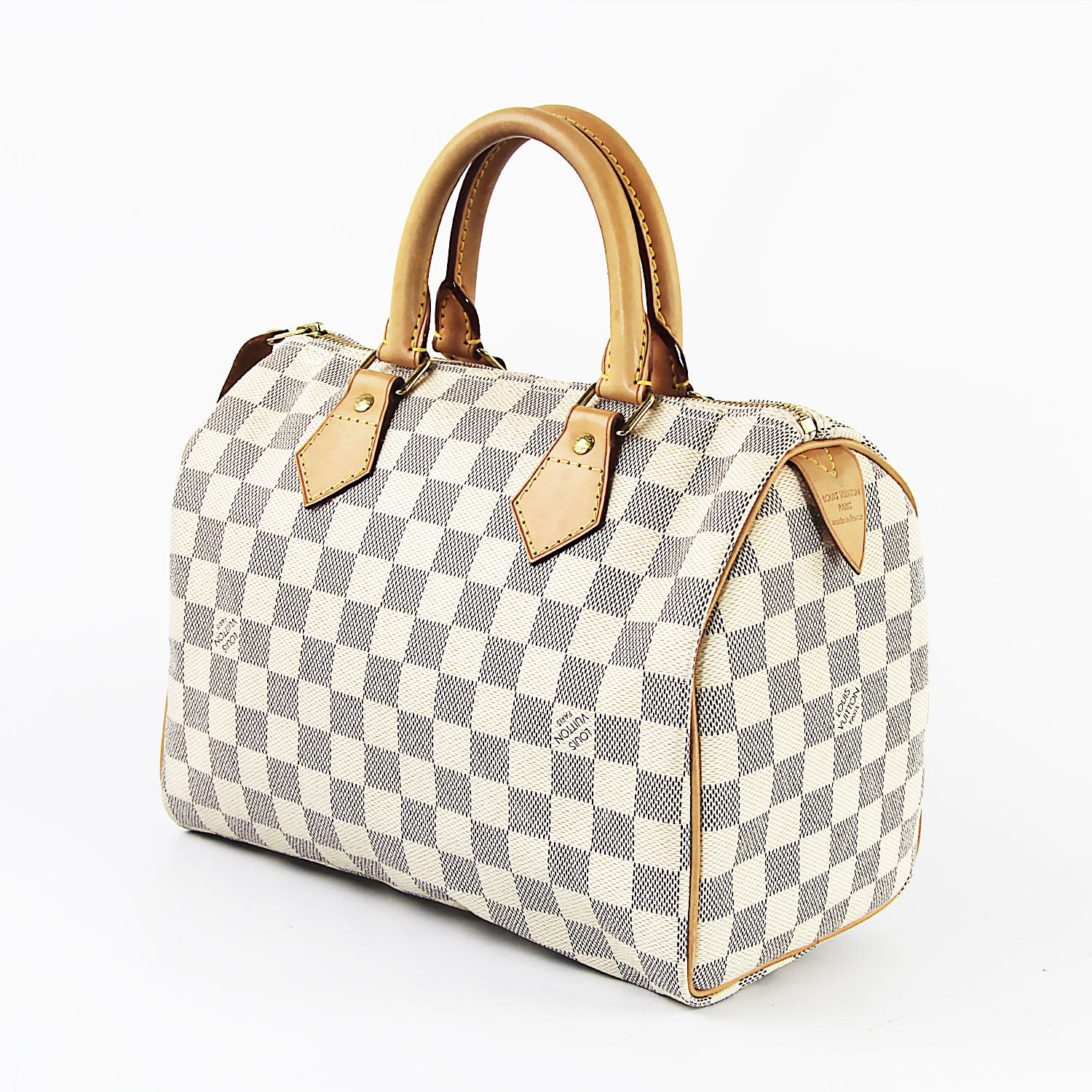 [9.0新]路易威登lv白棋盘格speedy25女士手提包
