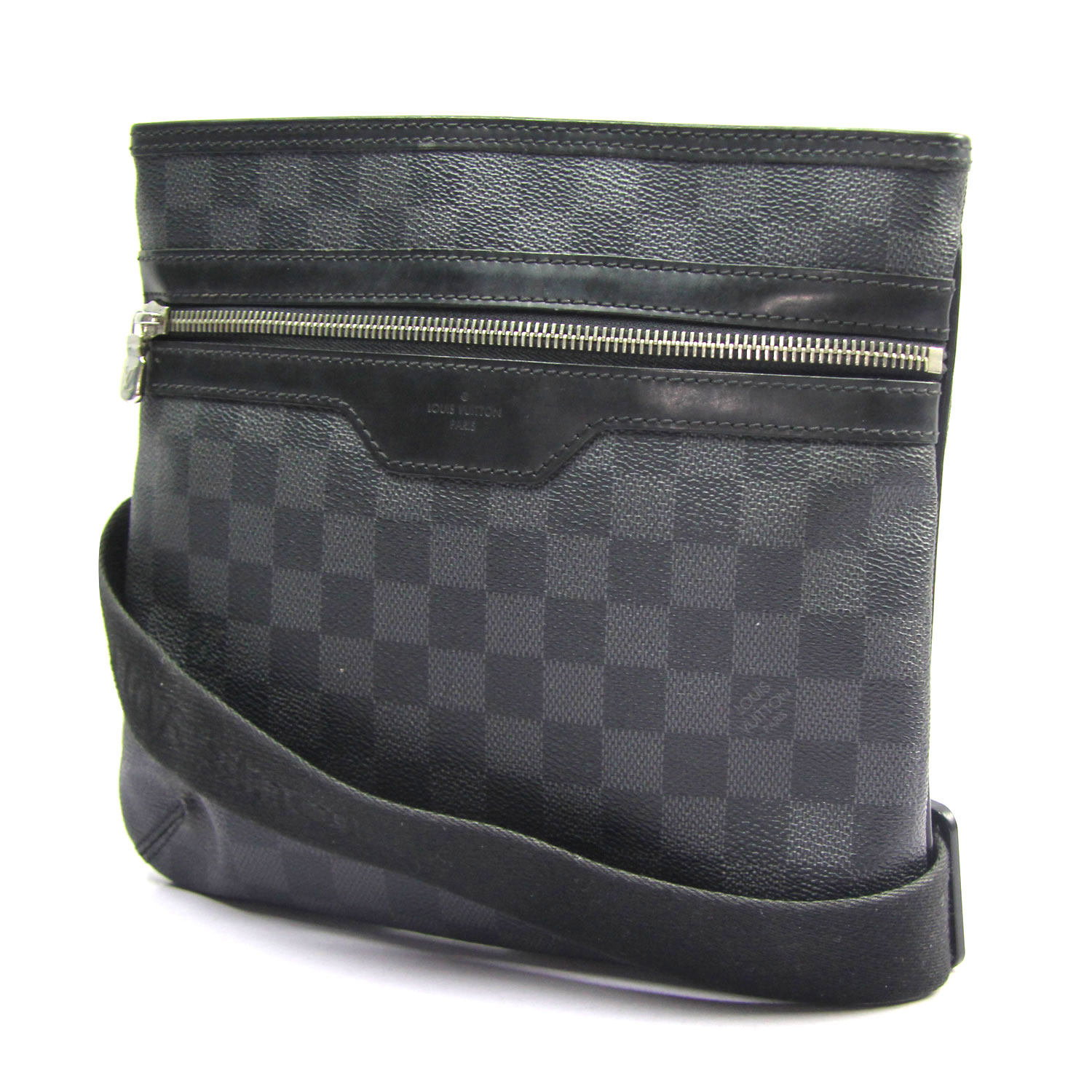 [9.0新]路易威登lv黑色棋盘格男士单肩斜挎包