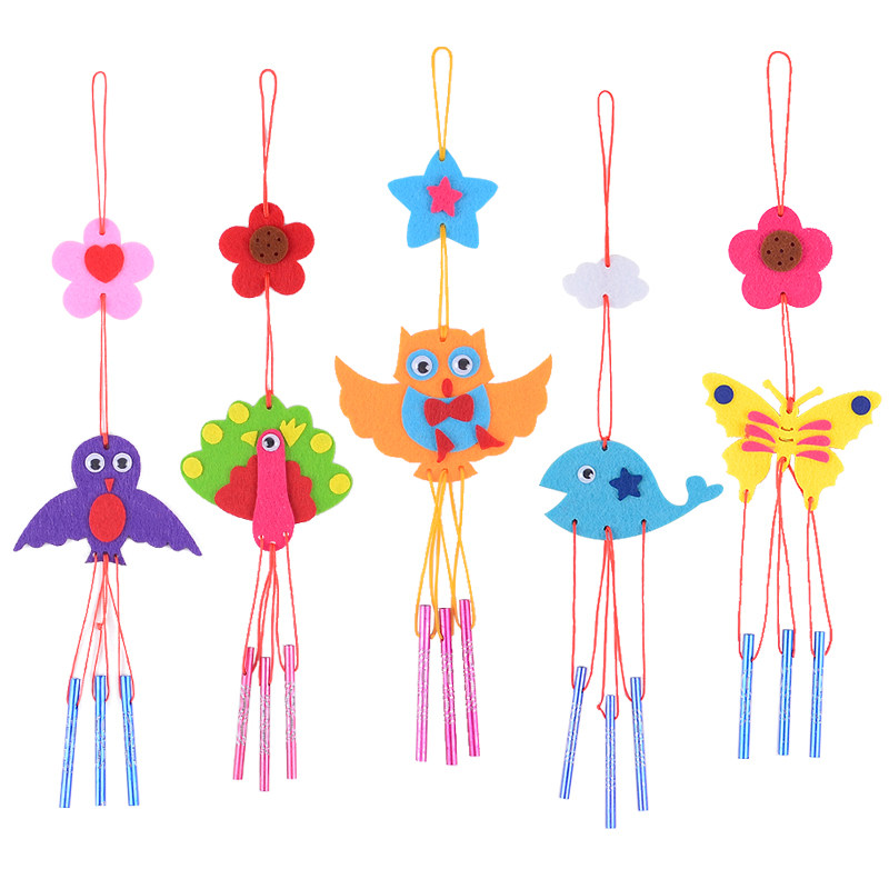 幼儿园手工风铃挂饰无纺布粘贴创意儿童手工制作diy不织布材料包