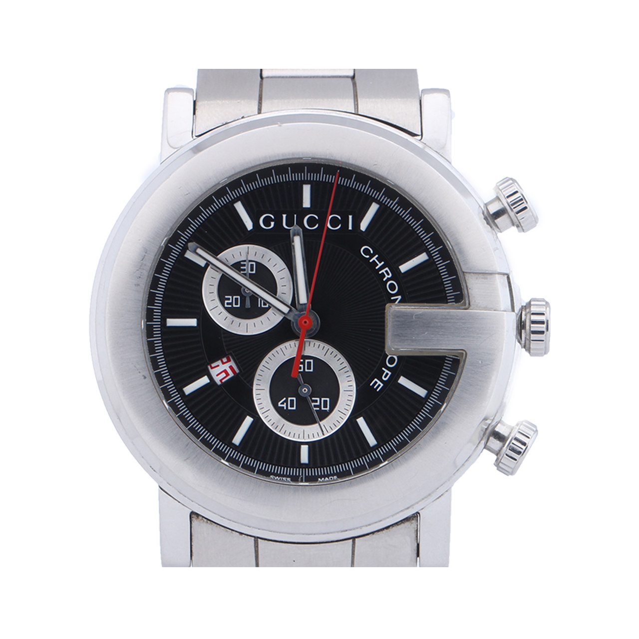 [无保留价][9.0新]古驰gucci精钢男士石英腕表170411818