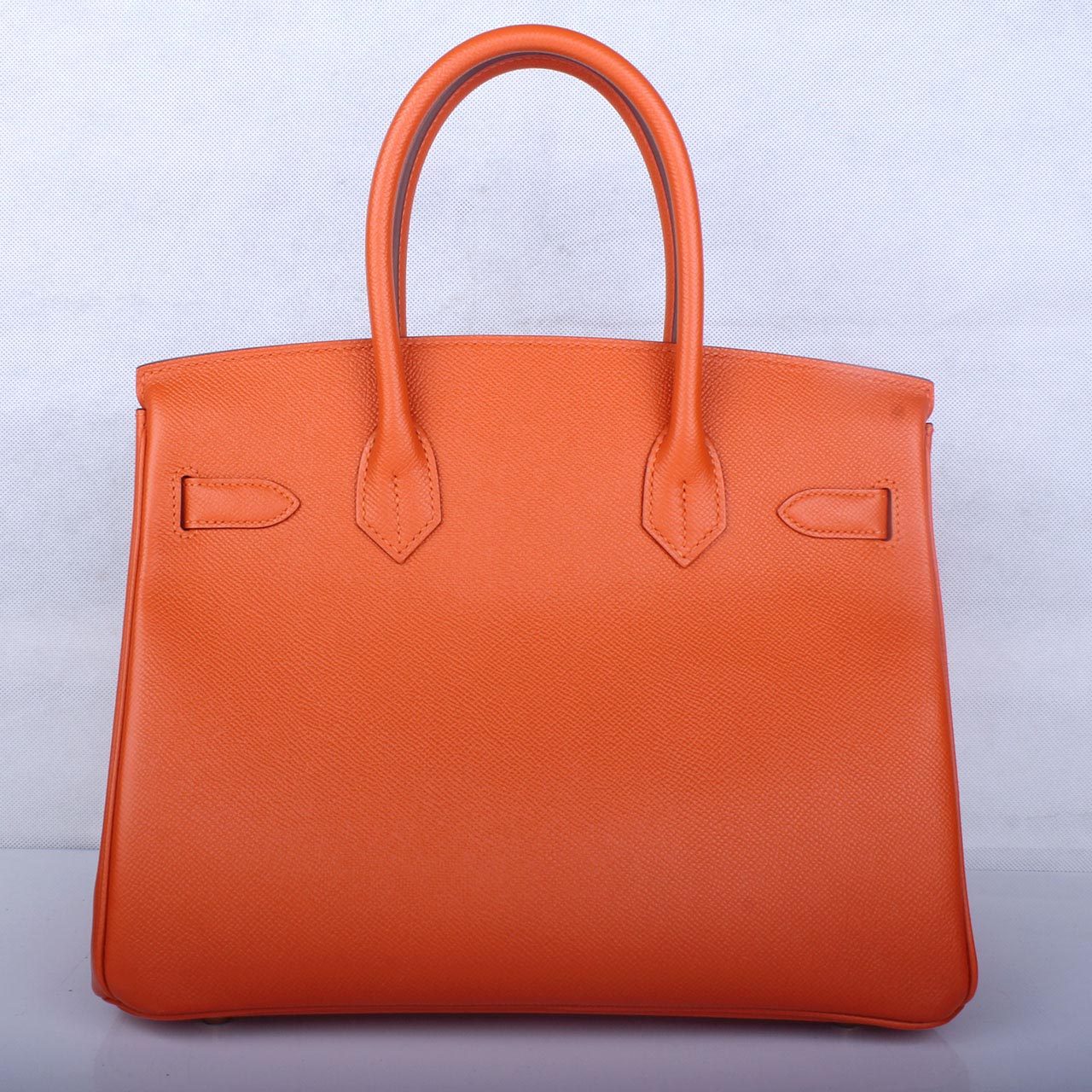 [9.9新]未使用hermes/爱马仕 经典橙色brinkin30 金扣 手袋