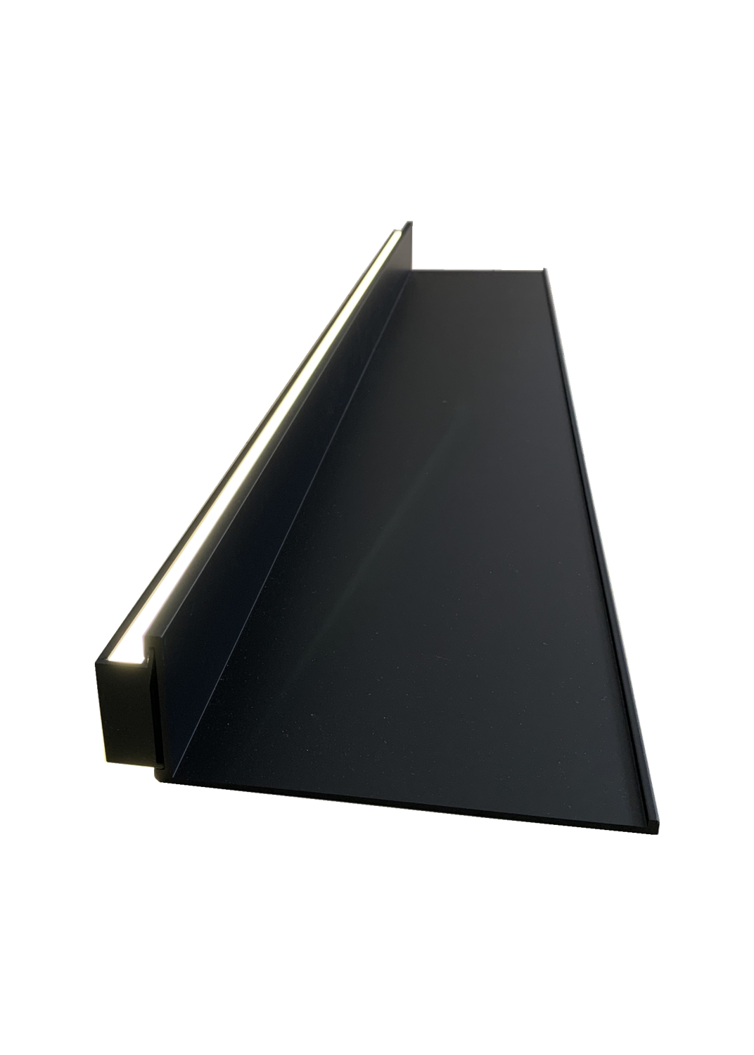 铝合金置物架内置发光led灯光简约书架轻奢金属隔板一字展示层板