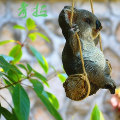 澳洲考拉荡秋千园艺景观庭院园林可爱树袋熊模型挂件吊饰空中创意