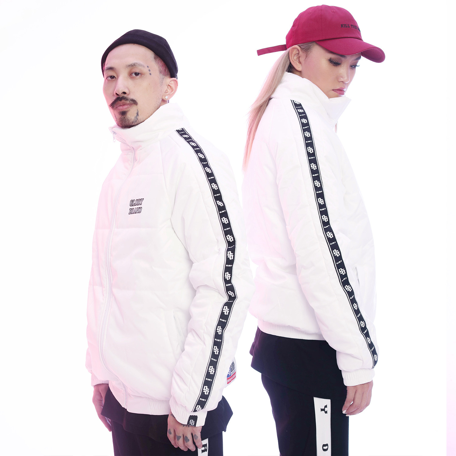 小鬼王琳凯同款国潮glory串标hiphop复古嘻哈面包服羽绒棉服外套