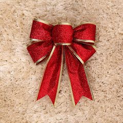 圣诞树装饰品蝴蝶结 金银红粉25~45cm蝴蝶结装饰 花环挂件装饰品