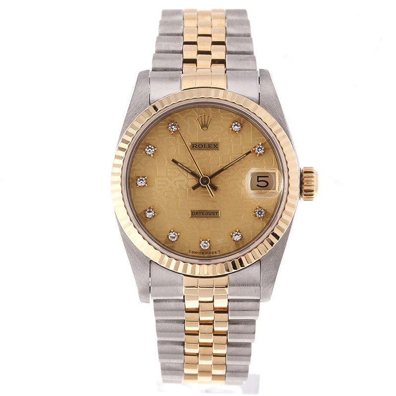 【9.8新】劳力士 日志型 68273电脑面刻度钻 18k间金 自动机械