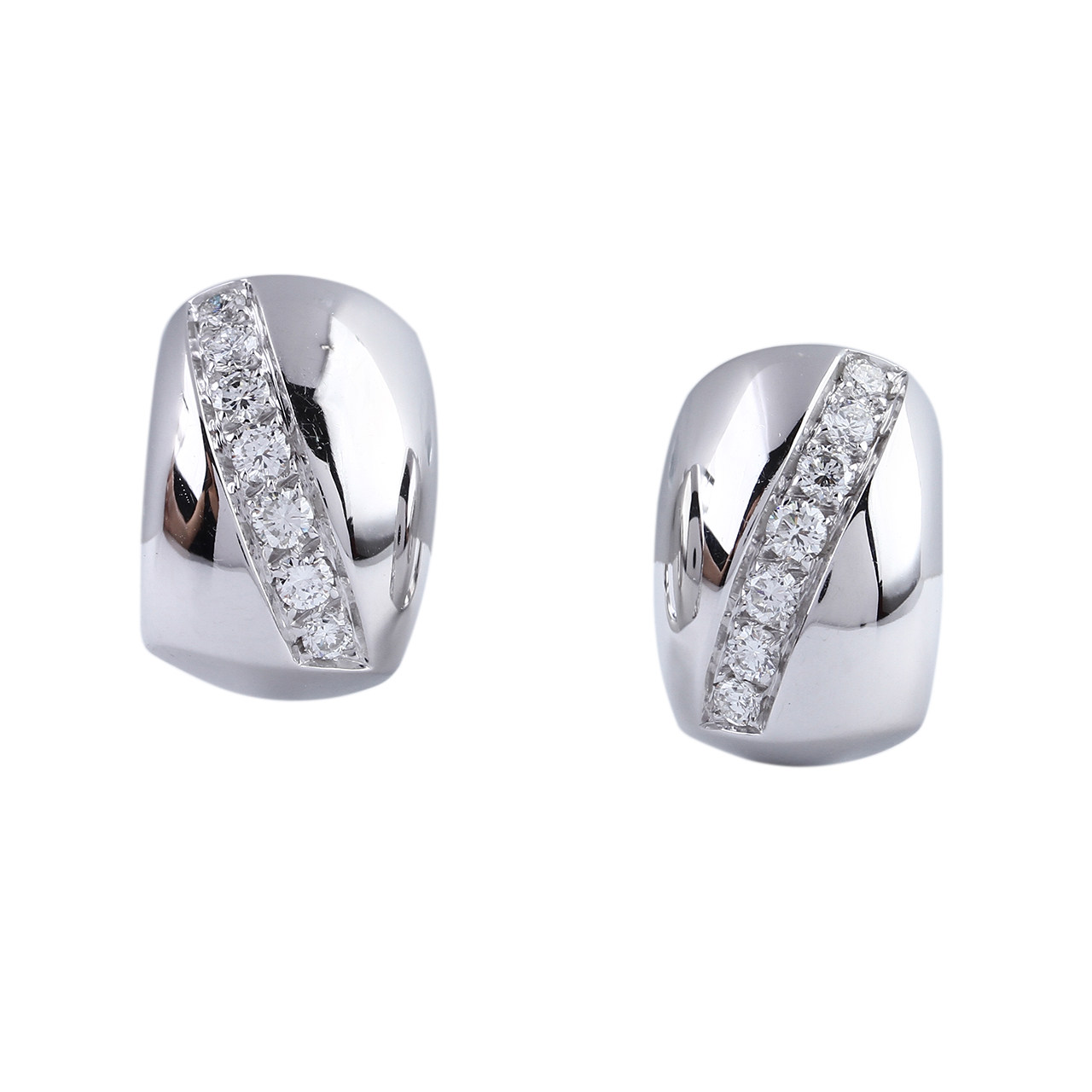 [9.8新]伯爵piaget女士18k白金镶钻耳钉