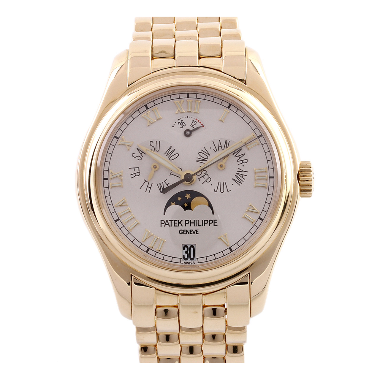 [9.5新]百达翡丽男士5036/1j年历月相表18k黄金自动机械