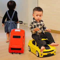 儿童拉杆箱汽车行李箱玩具车小孩可拉可坐旅行箱旅游18寸拉箱