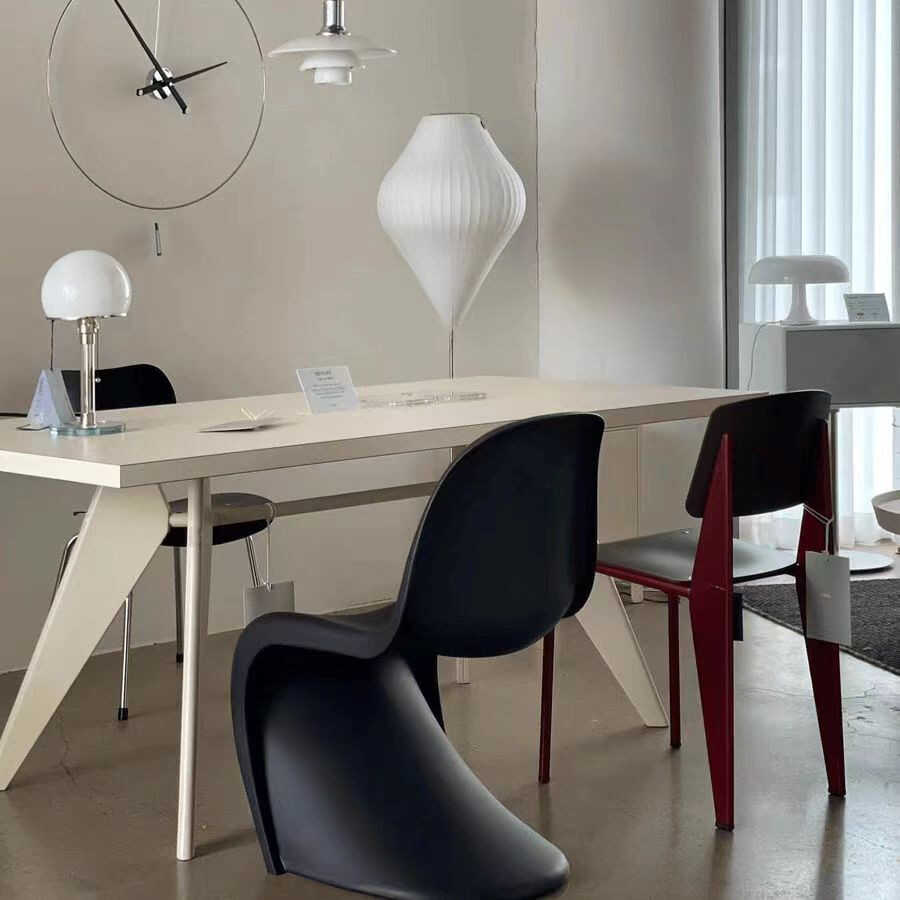 北欧轻奢办公桌简约实木家用餐桌会议桌极简书桌创意咖啡桌工作台