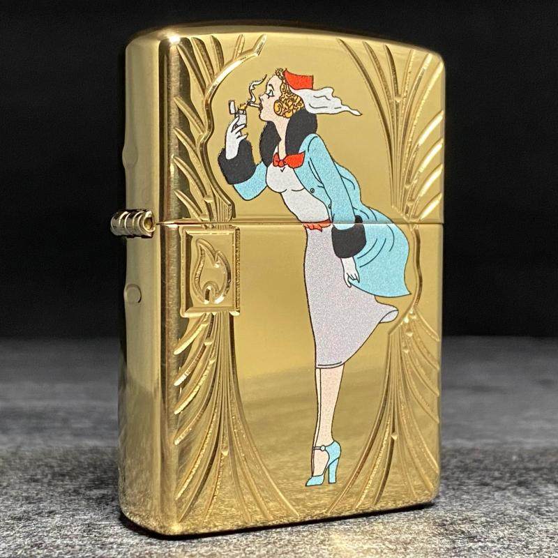 85周年纪念限量风中女郎美国zippo打火机22年年度版纯铜盔甲风女