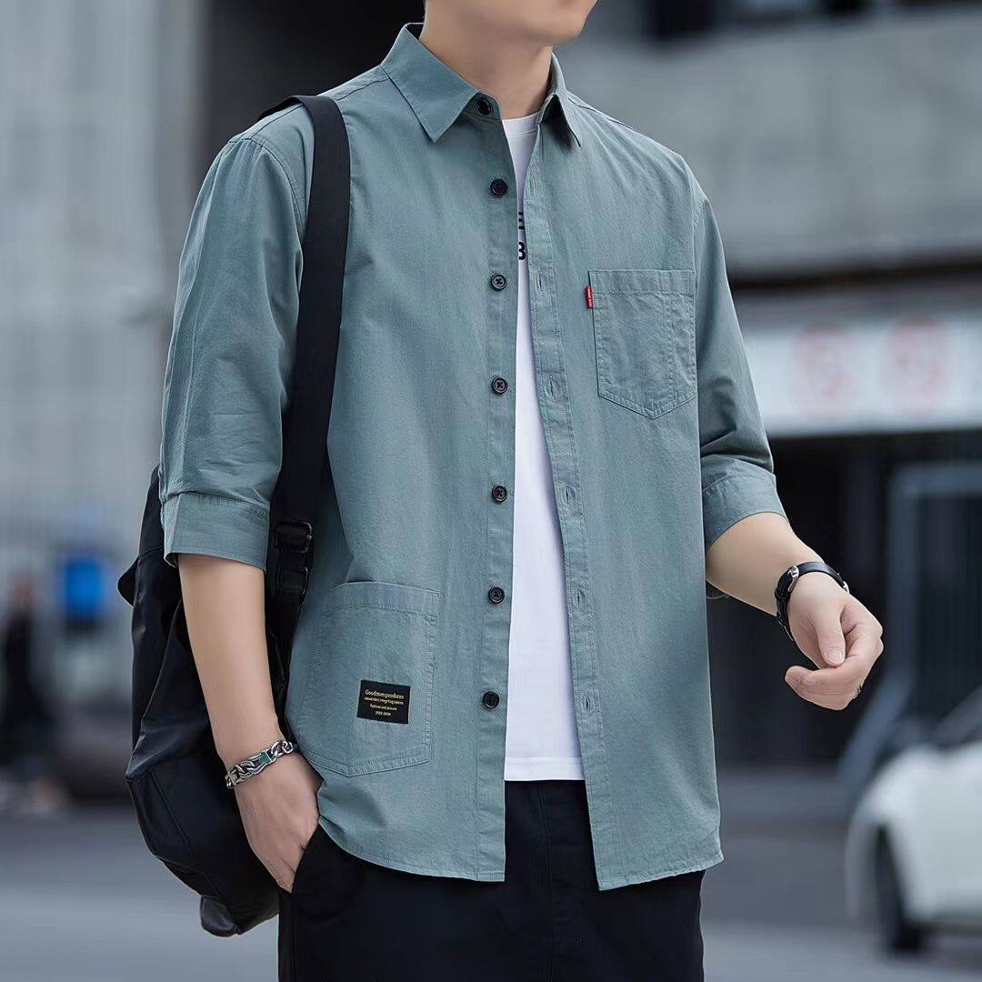 半袖衬衫男免烫衬衣