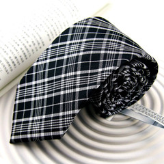 PA7054雅戈尔男装正品领带正装商务男式新款涤丝黑白格领带