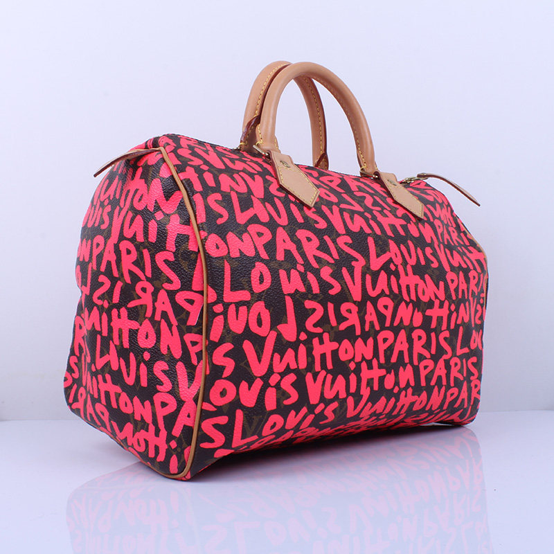 [9.5新]lv/路易威登 老花字母涂鸦speedy手提女包1466
