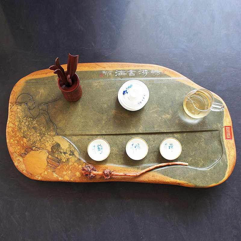 《畅游书海》绿端茶盘